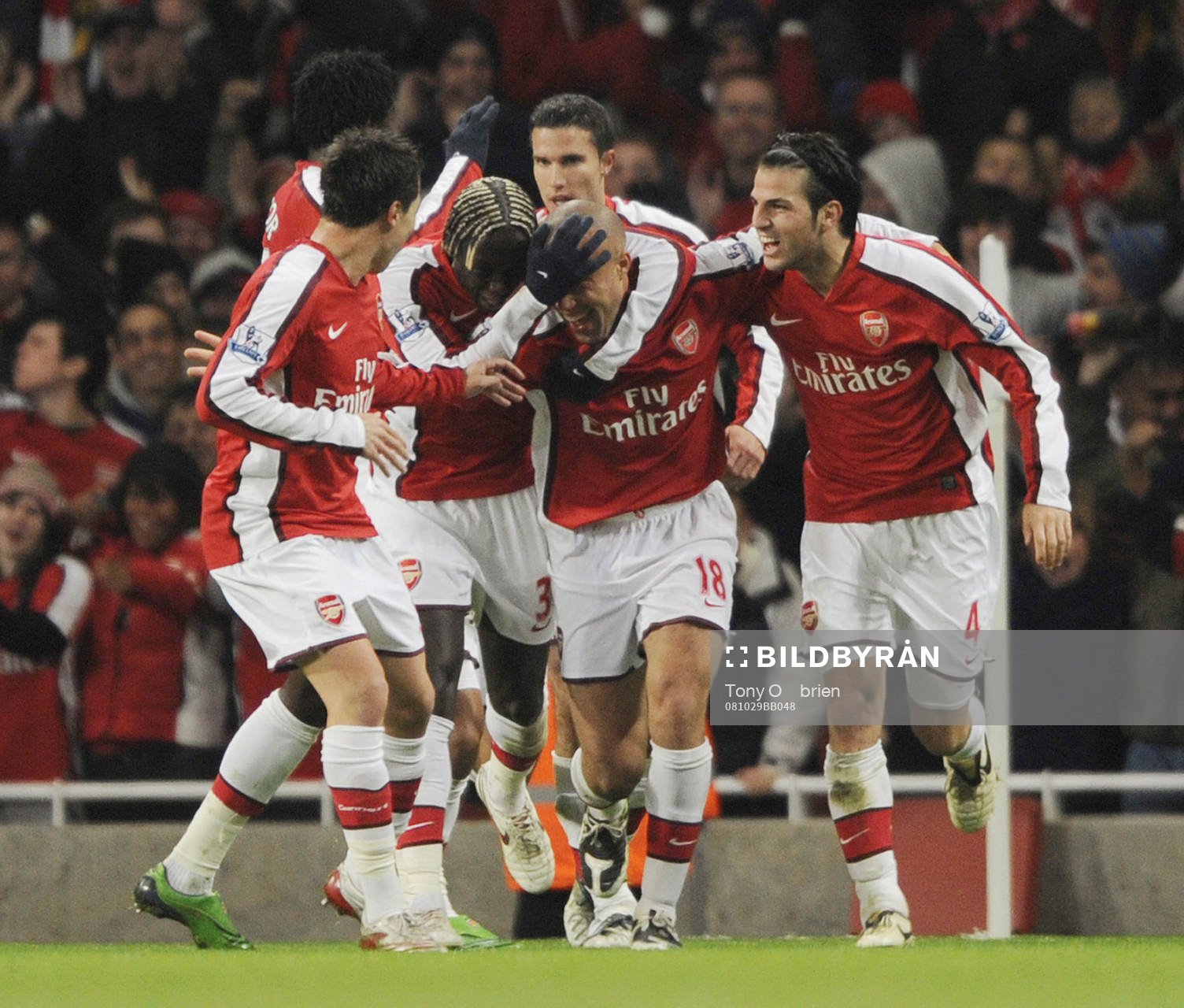 Mikael Silvestre, Arsenal, jubel med lagkamrater