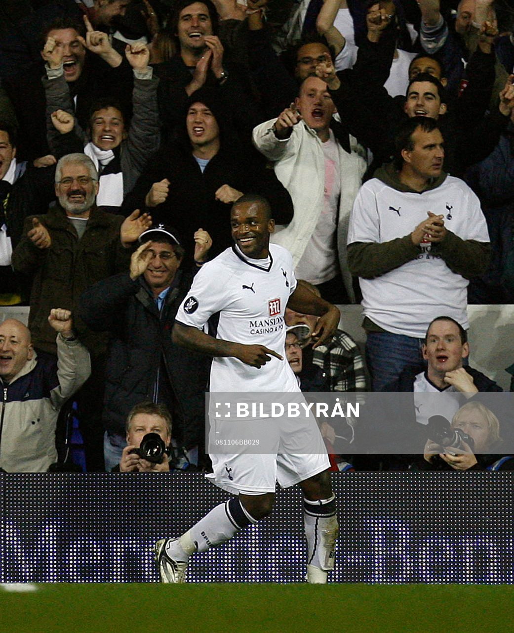  Darren Bent , Tottenham, glädje, jubel.