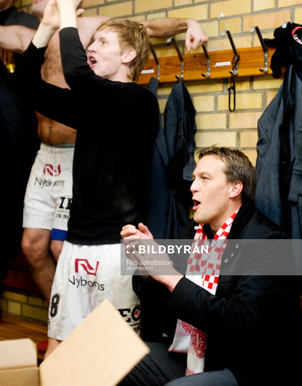 Svante Samuelsson, sportchef, jubel. Svenska Mästare 2008,