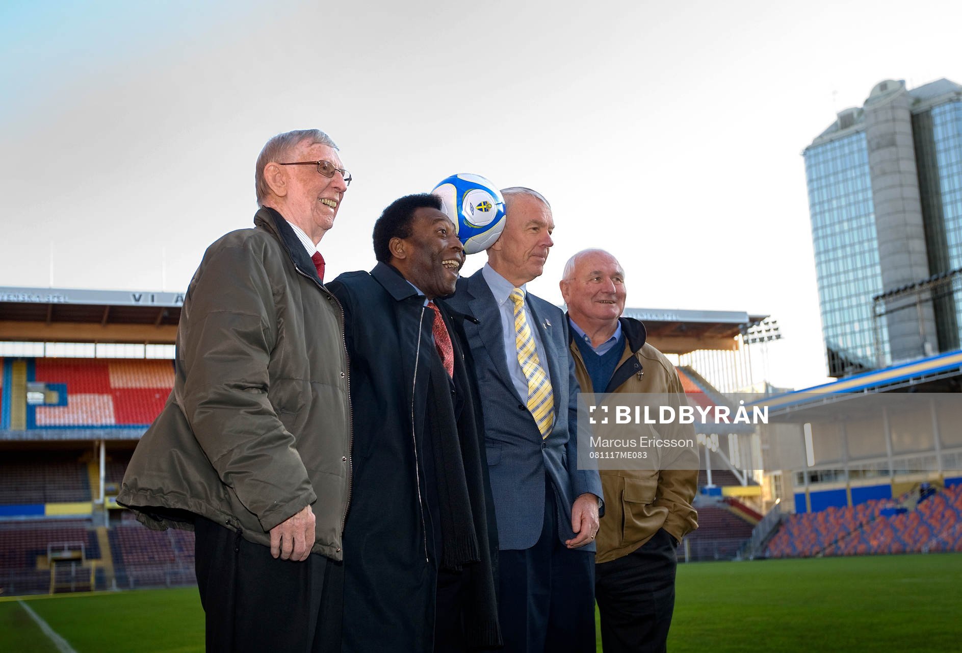 Pelé besökte Råsunda och delar av VM laget från 1958.