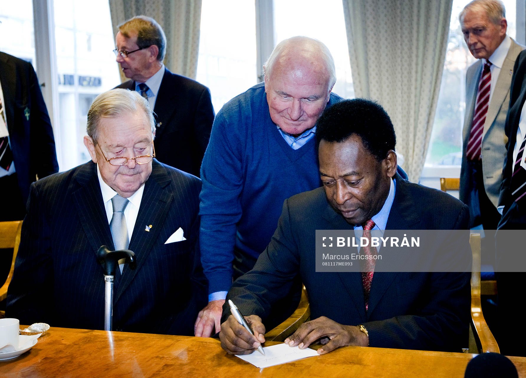 Pelé besökte Råsunda och delar av VM laget från 1958.