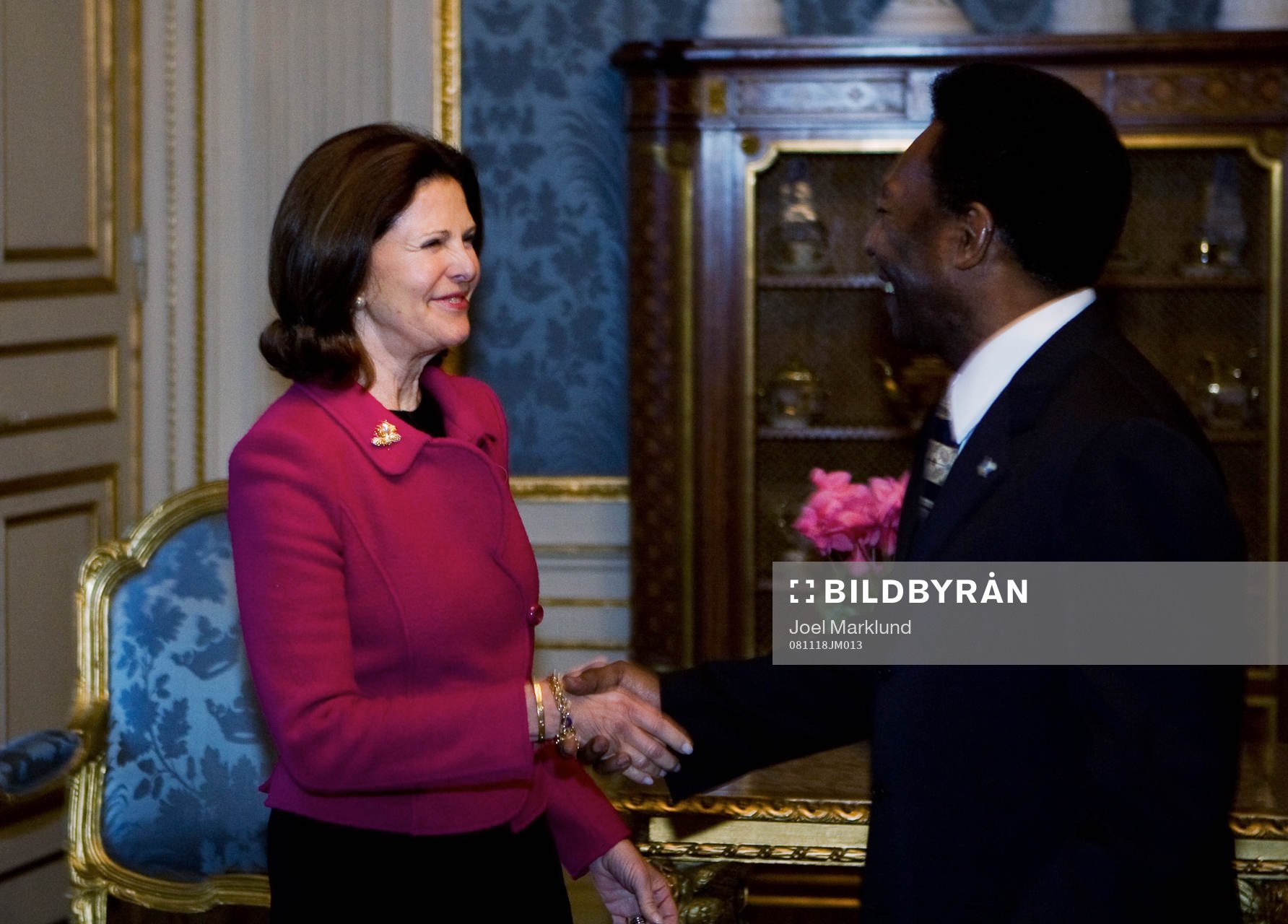 Drottning Silvia och Pelé möttes i det kungliga slottet