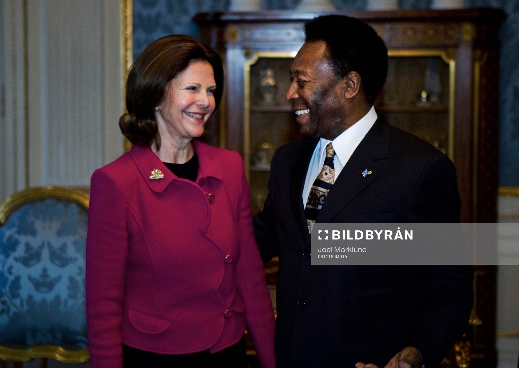 Drottning Silvia och Pelé möttes i det kungliga slottet