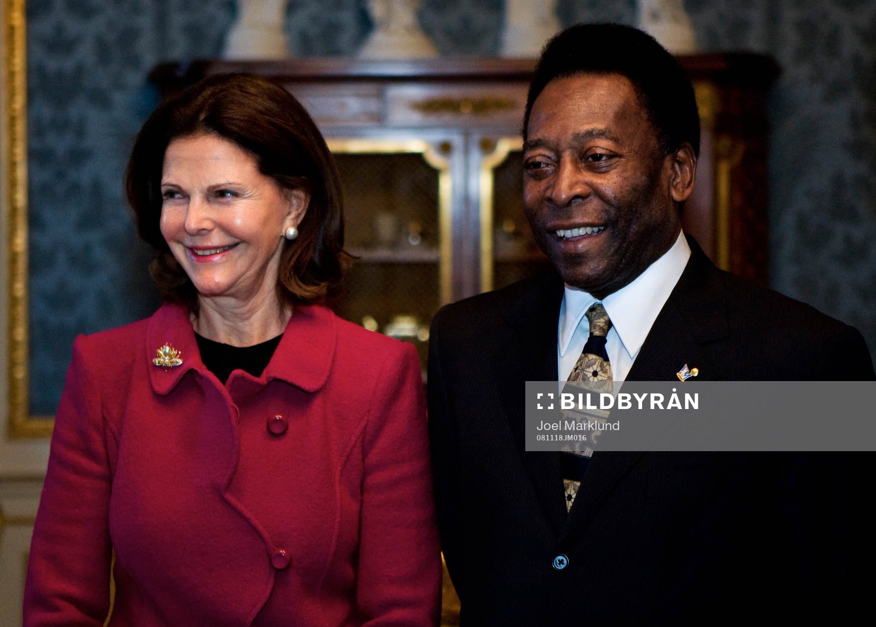 Drottning Silvia och Pelé möttes i det kungliga slottet