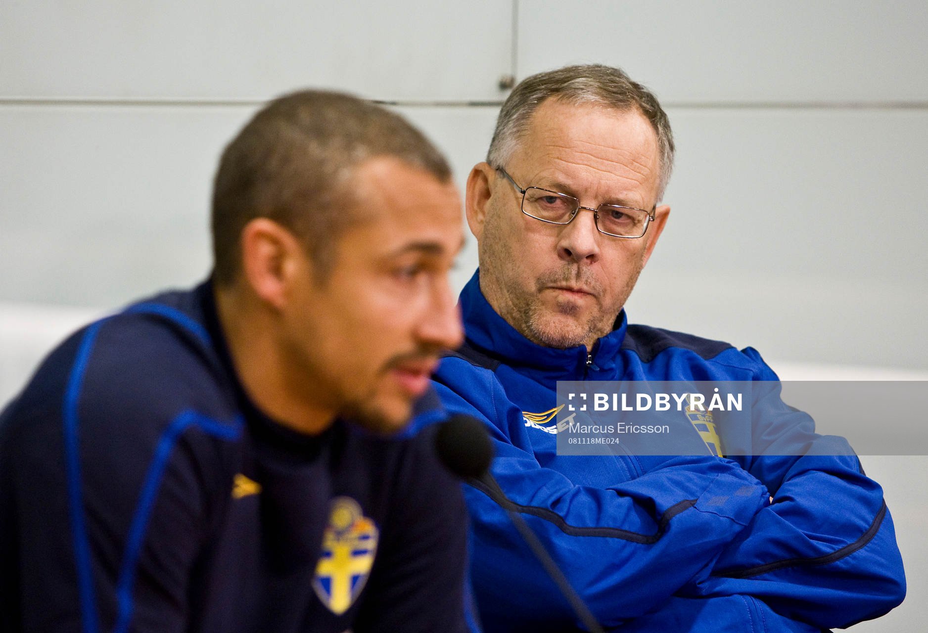 Henrik Larsson och Lars Lagerbäck, förbundskapten
