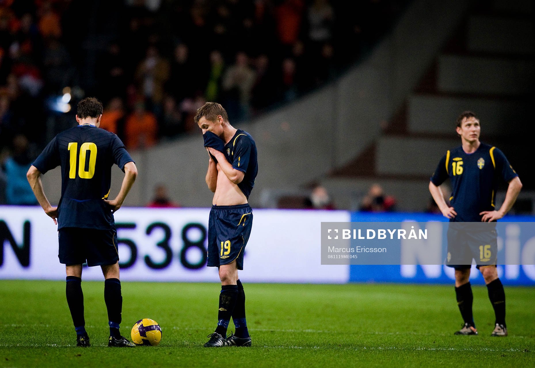 Marcus Berg, Markus Rosenberg och Kim Källström, Sverige,