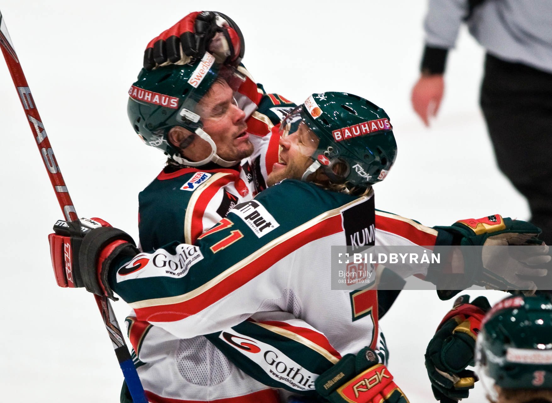 Ronnie Sundin, och Tomi Kallio, Frölunda, jubel
