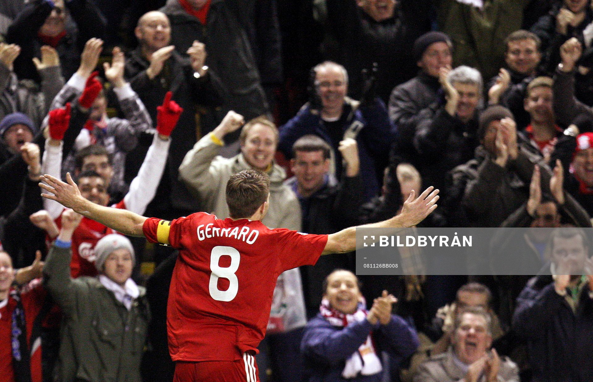  Steven Gerrard, Liverpool, glädje, jubel.
