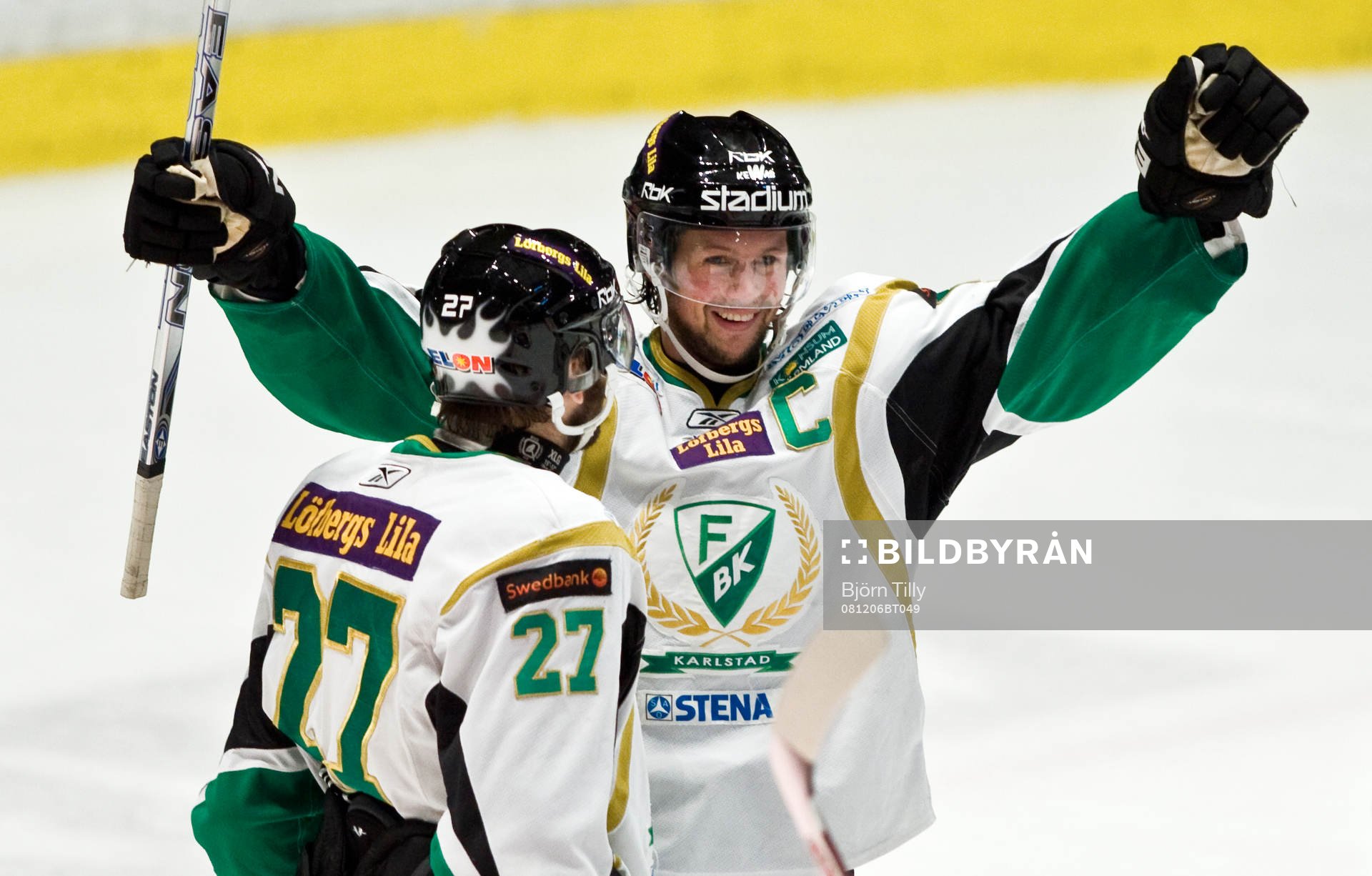 Rickard Wallin, Färjestad kvitterade till 1-1. Jubel