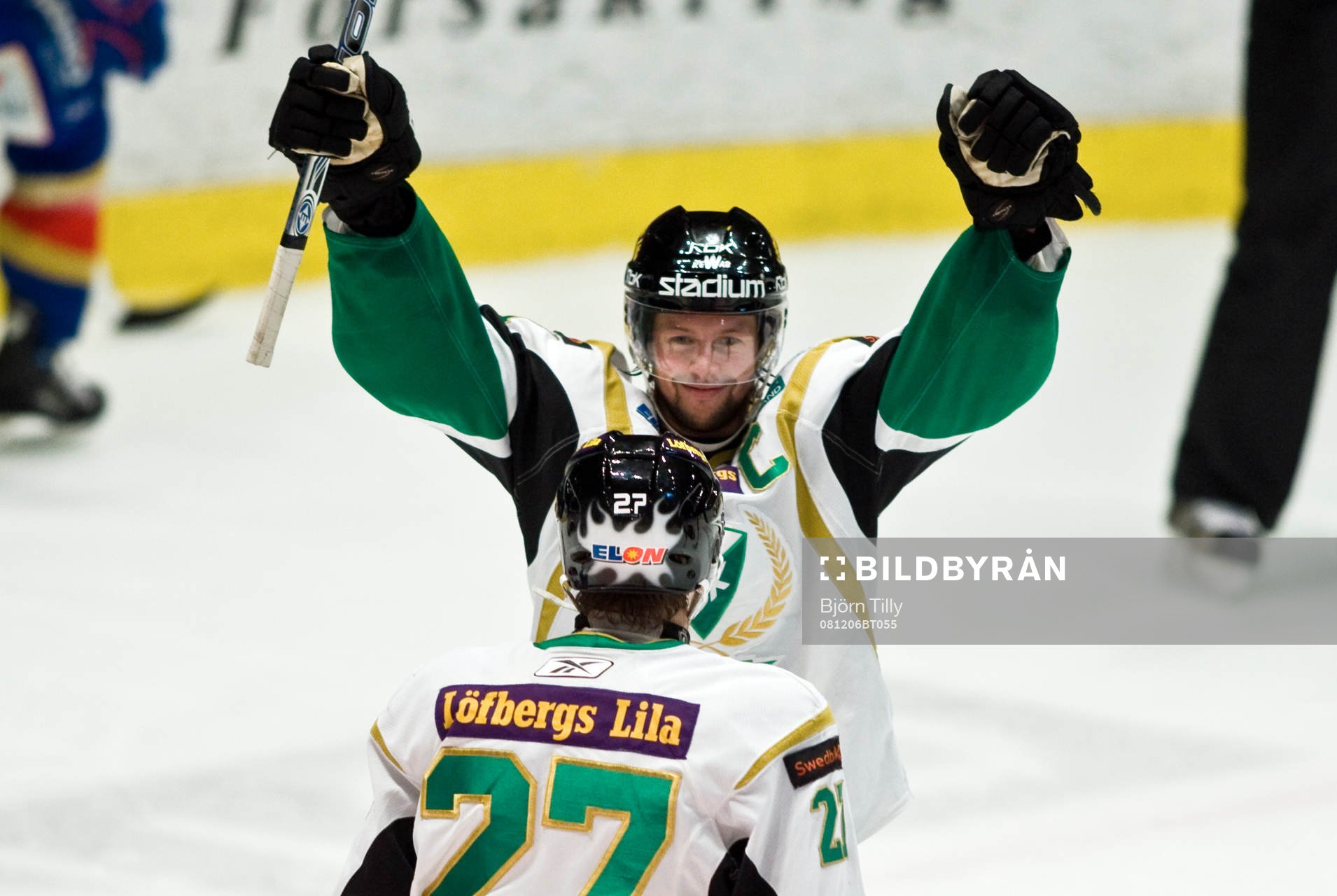 Rickard Wallin, Färjestad kvitterade till 1-1. Jubel