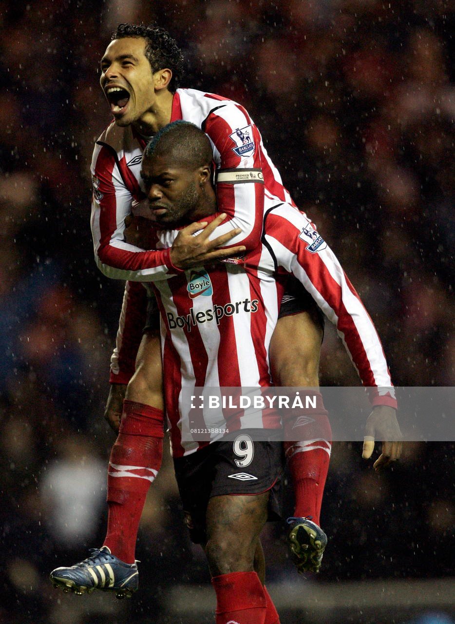 Djibirl Cisse och Kieran Richardson, Sunderland, glädje, jubel.