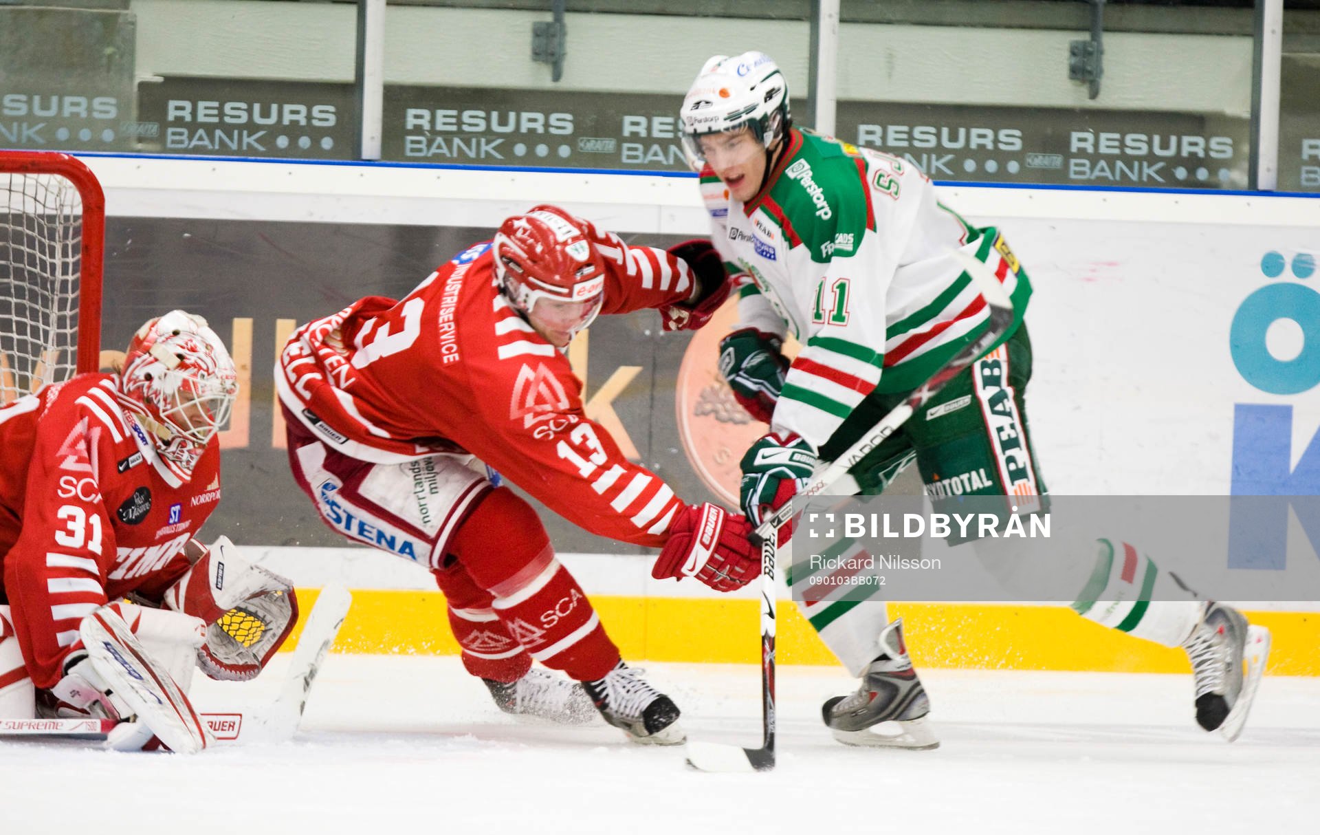 Mattias Sjögren, Rögle, Johan Backlund, målvakt och Tom
