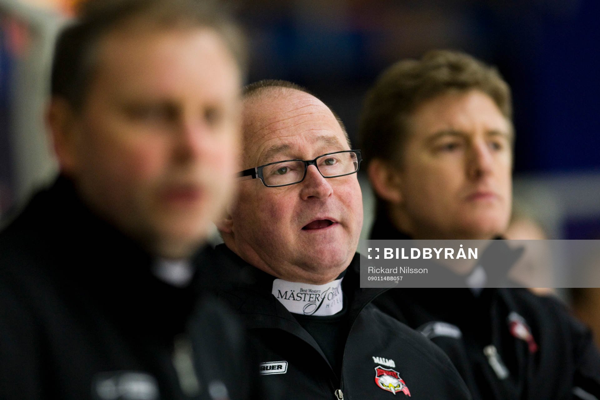 Peo Larsson, sportchef, mellan Göran Karlström och Robert