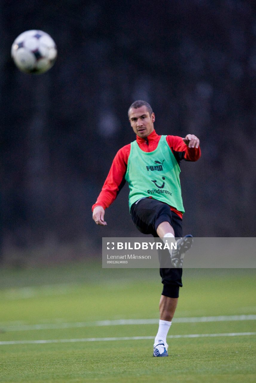 Henrik Larsson gjorde sin första träning
