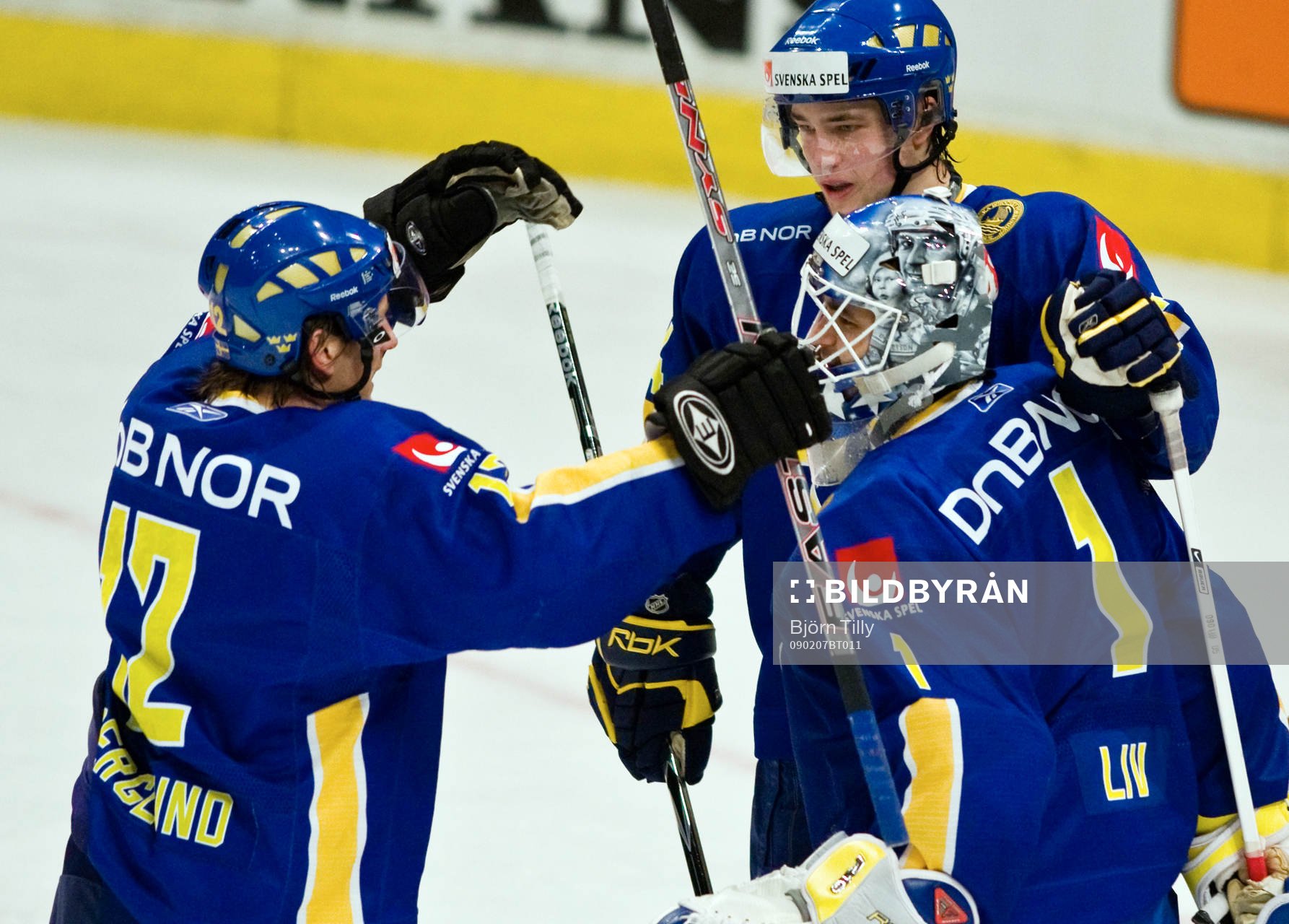 Christian Berglund, Victor Hedman och Stefan Liv, målvakt,