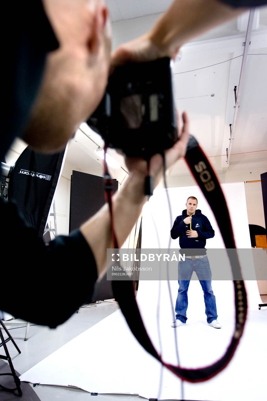 IFK Göteborgs spelare fotas i studio för Adidas. Fotograf