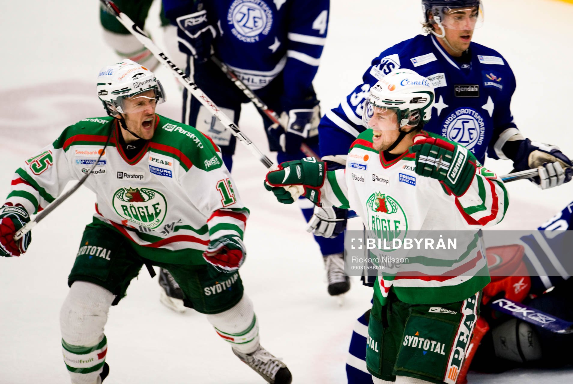 Sebastian Karlsson och Cam Abbott, Rögle, jubel
