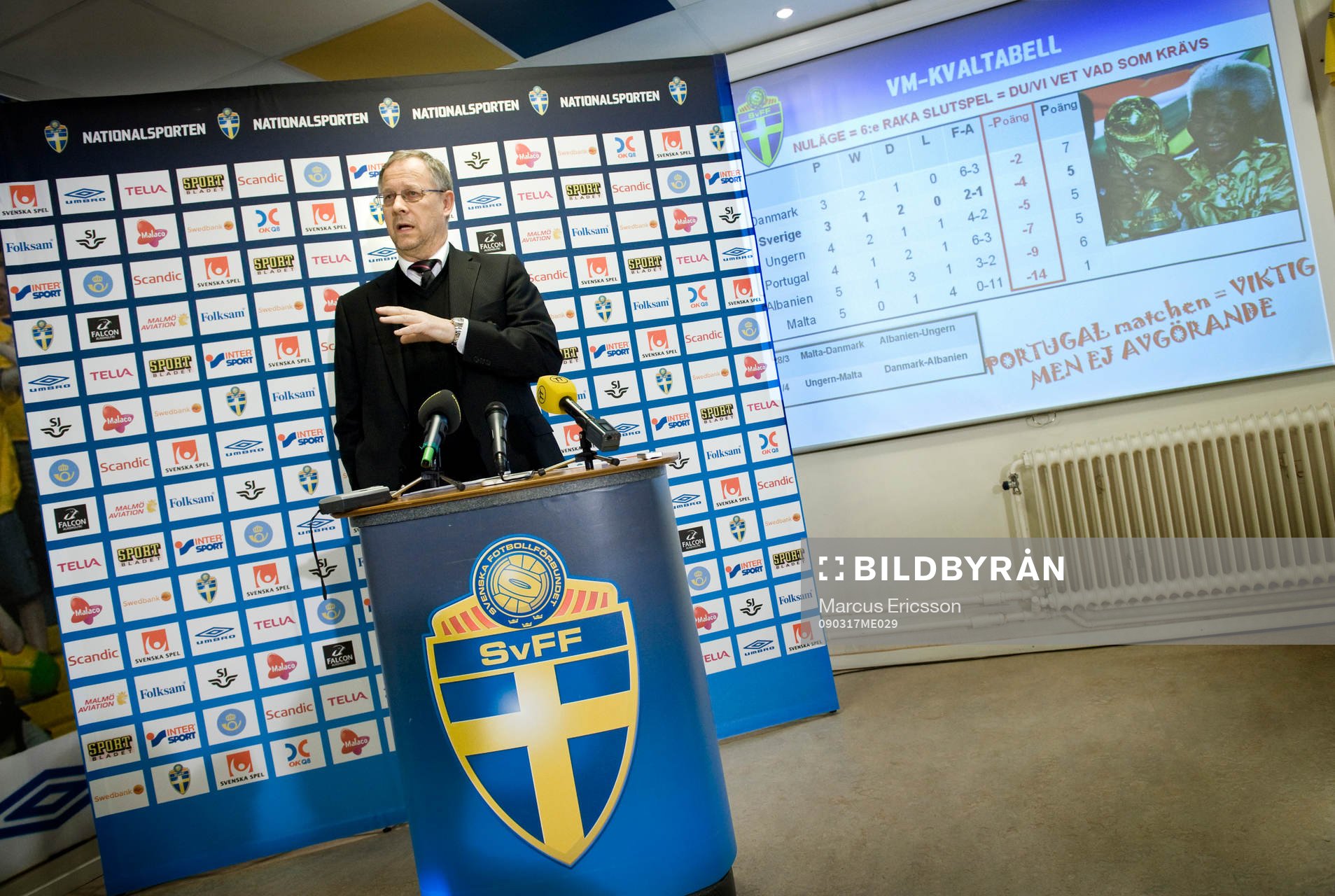 Presentation av truppen mot Portugal. Lars Lagerbäck,