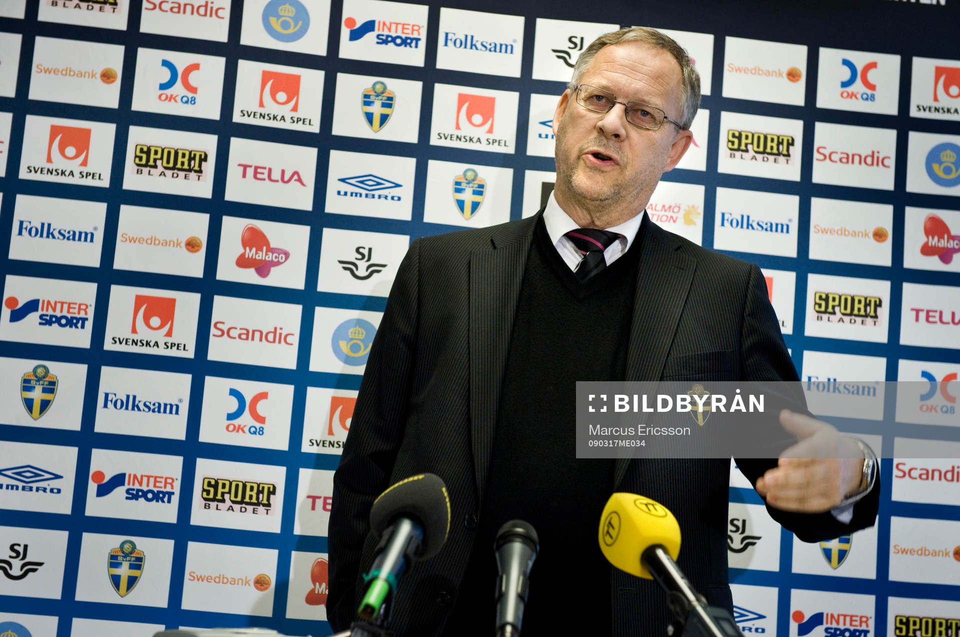 Presentation av truppen mot Portugal. Lars Lagerbäck,