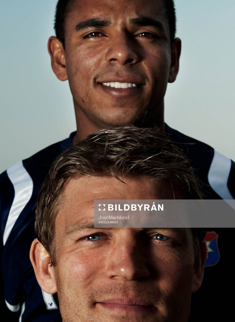 Álvaro Santos, över, och Marcus Allbäck, nedan