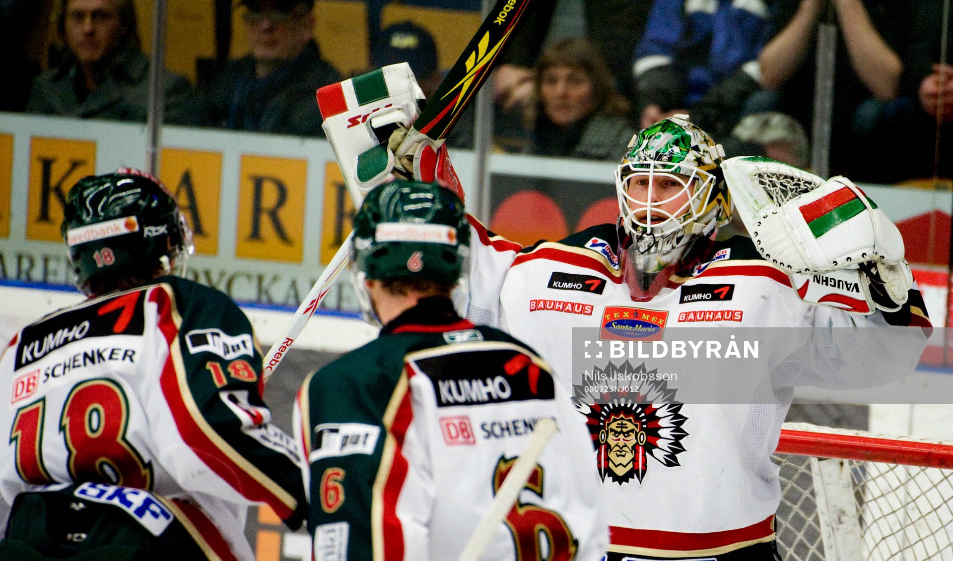 Johan Holmqvist, målvakt, Frölunda jubel
