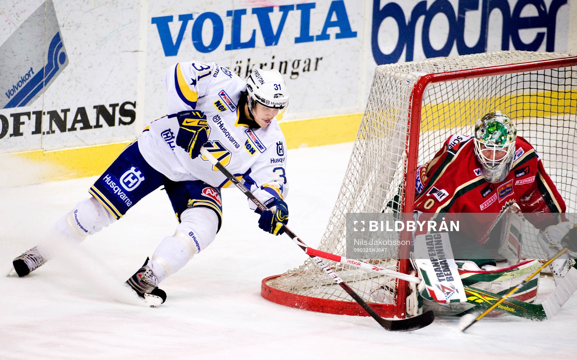 David Ullström, HV71, Johan Holmqvist, målvakt, Frölunda