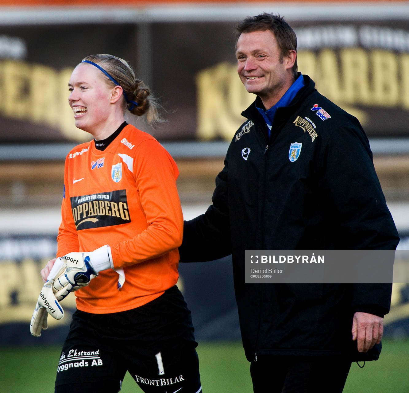 Hedvig Lindahl, målvakt och Torbjörn Nilsson, tränare