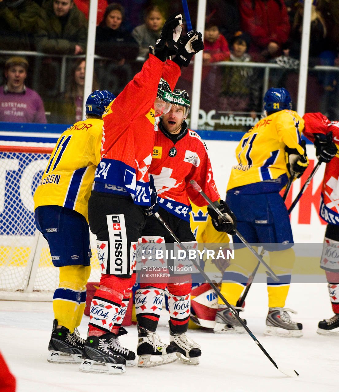 Ryan Gardner och Goran Bezina, Schweiz, jubel
