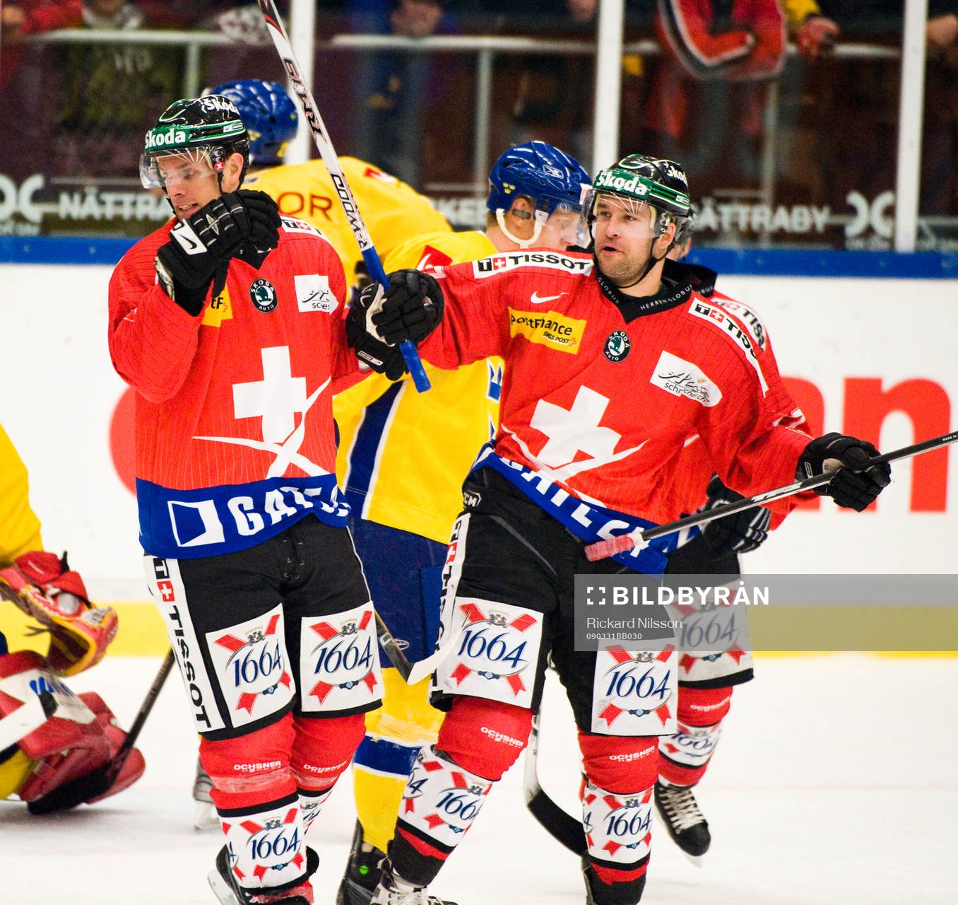 Ryan Gardner och Goran Bezina, Schweiz, jubel