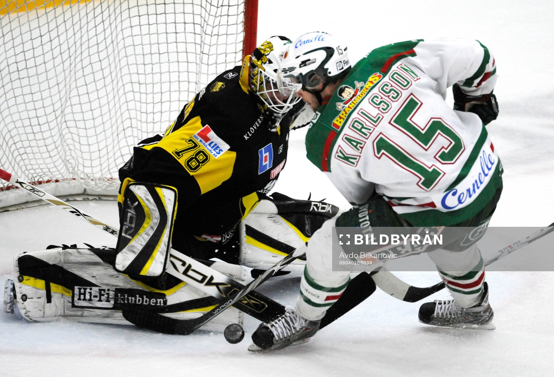 Sebastian Karlsson, Rögle, Johan Thalberg, målvakt,