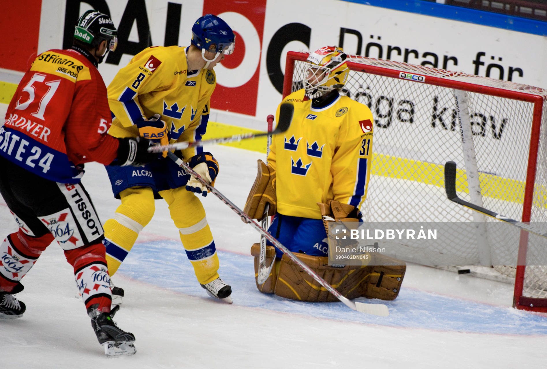 Johan Fransson och Mattias Modig, målvakt Sverige och Ryan