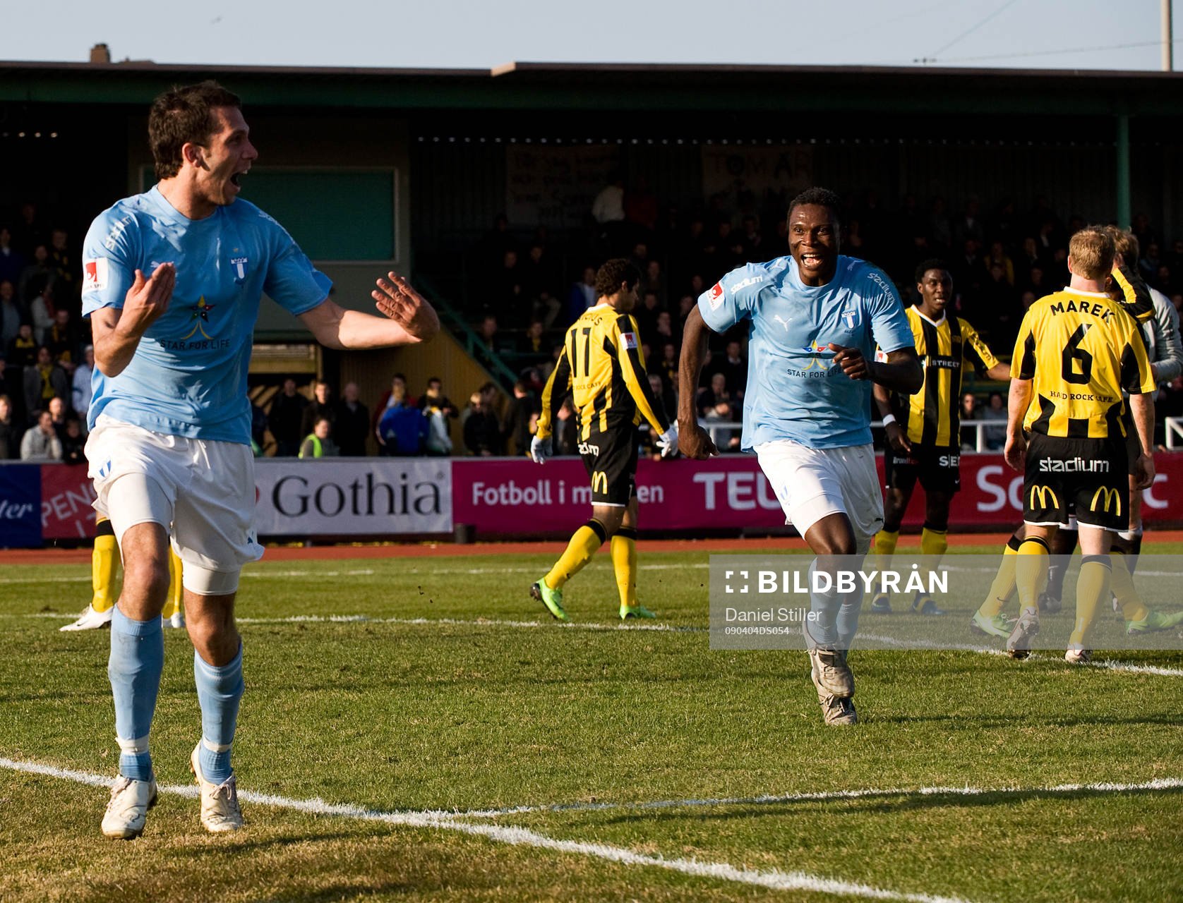 Miljan Mutavdzic, Malmö, gör matchens enda mål. Jubel
