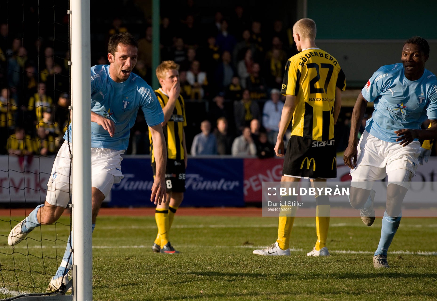 Miljan Mutavdzic, Malmö, gör matchens enda mål. Jubel