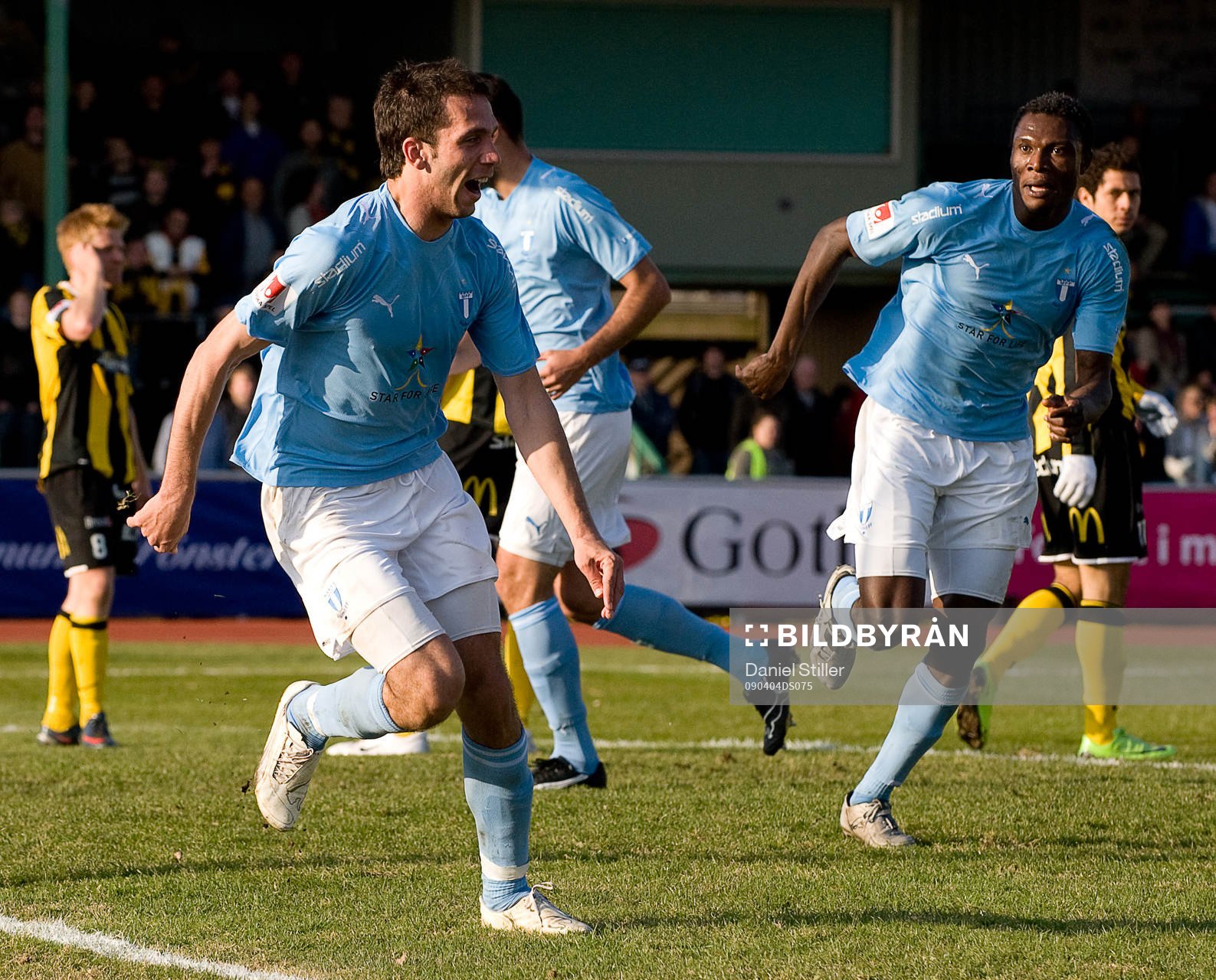 Miljan Mutavdzic, Malmö, gör matchens enda mål. Jubel