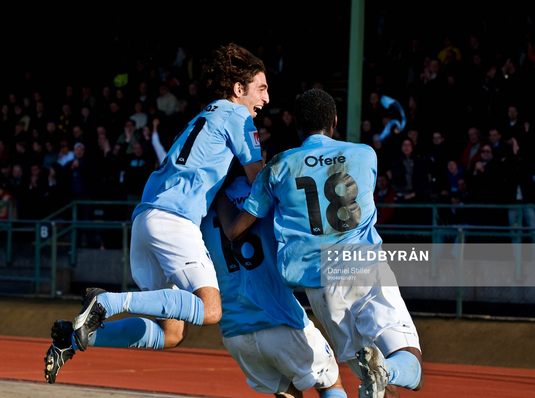 Miljan Mutavdzic, Malmö, gör matchens enda mål. Jubel,