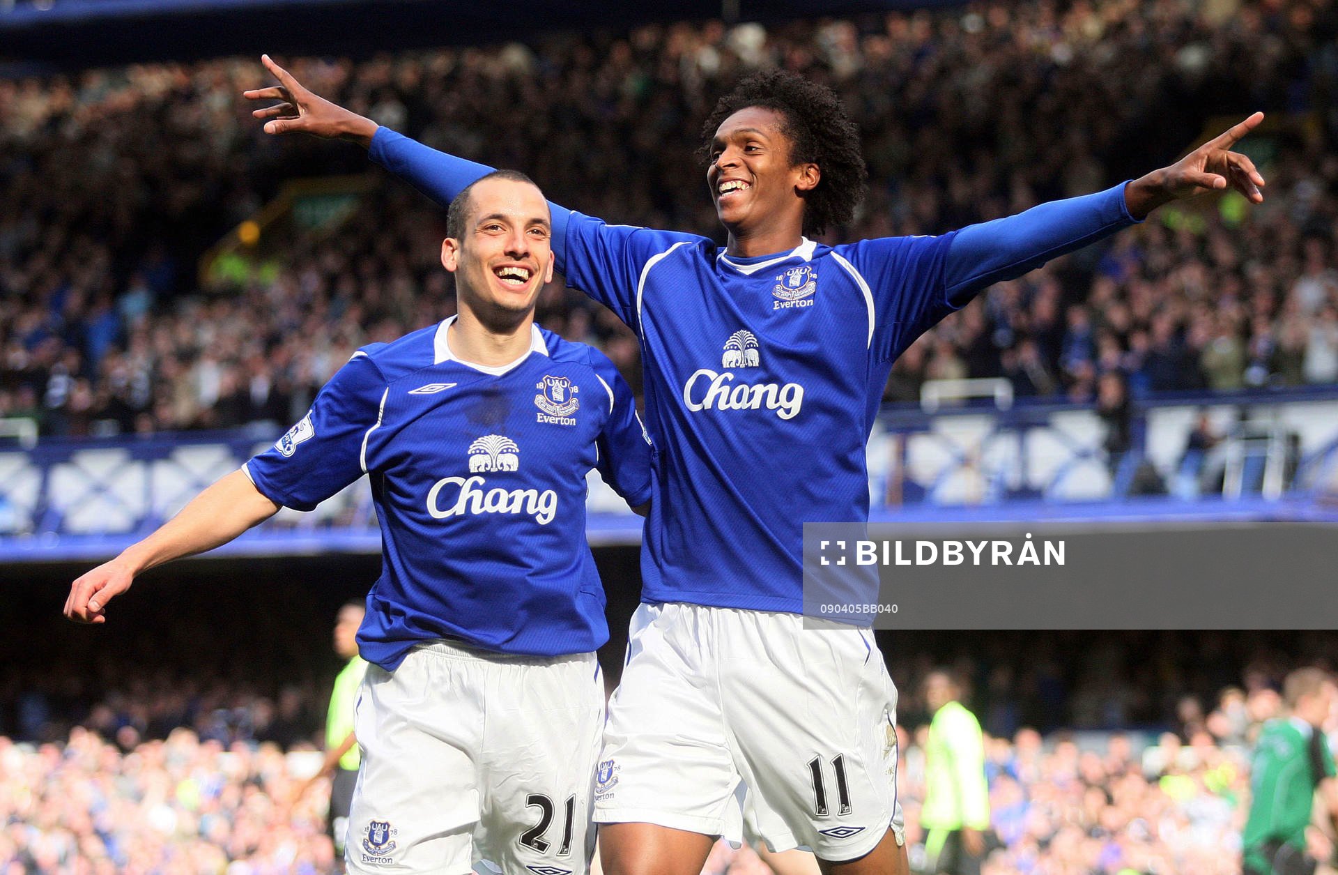 Jo och Leon Osman, Everton, jubel