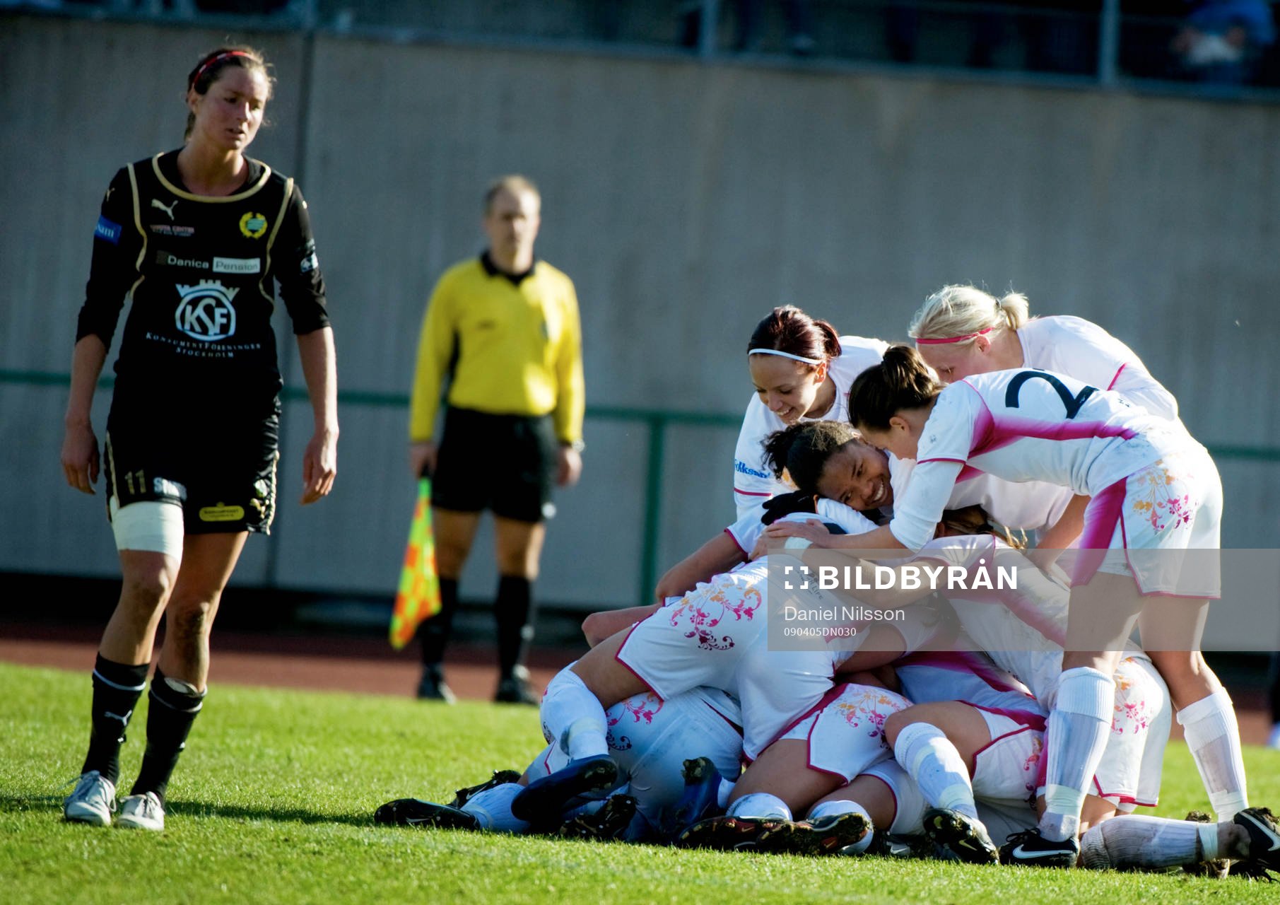 Frida Nordin, Ldb gjorde 2-1 i9 90:e minuten. Stort jubel i