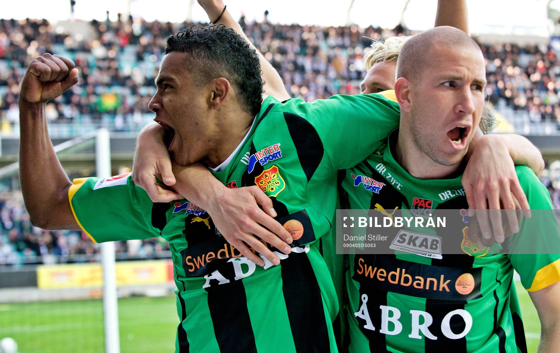 Gais, Wanderson och Mattias Lindström jubel