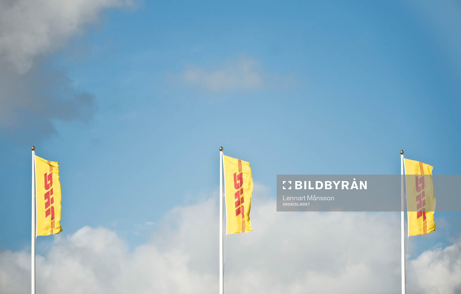 Himmel, moln, flagga, DHL
