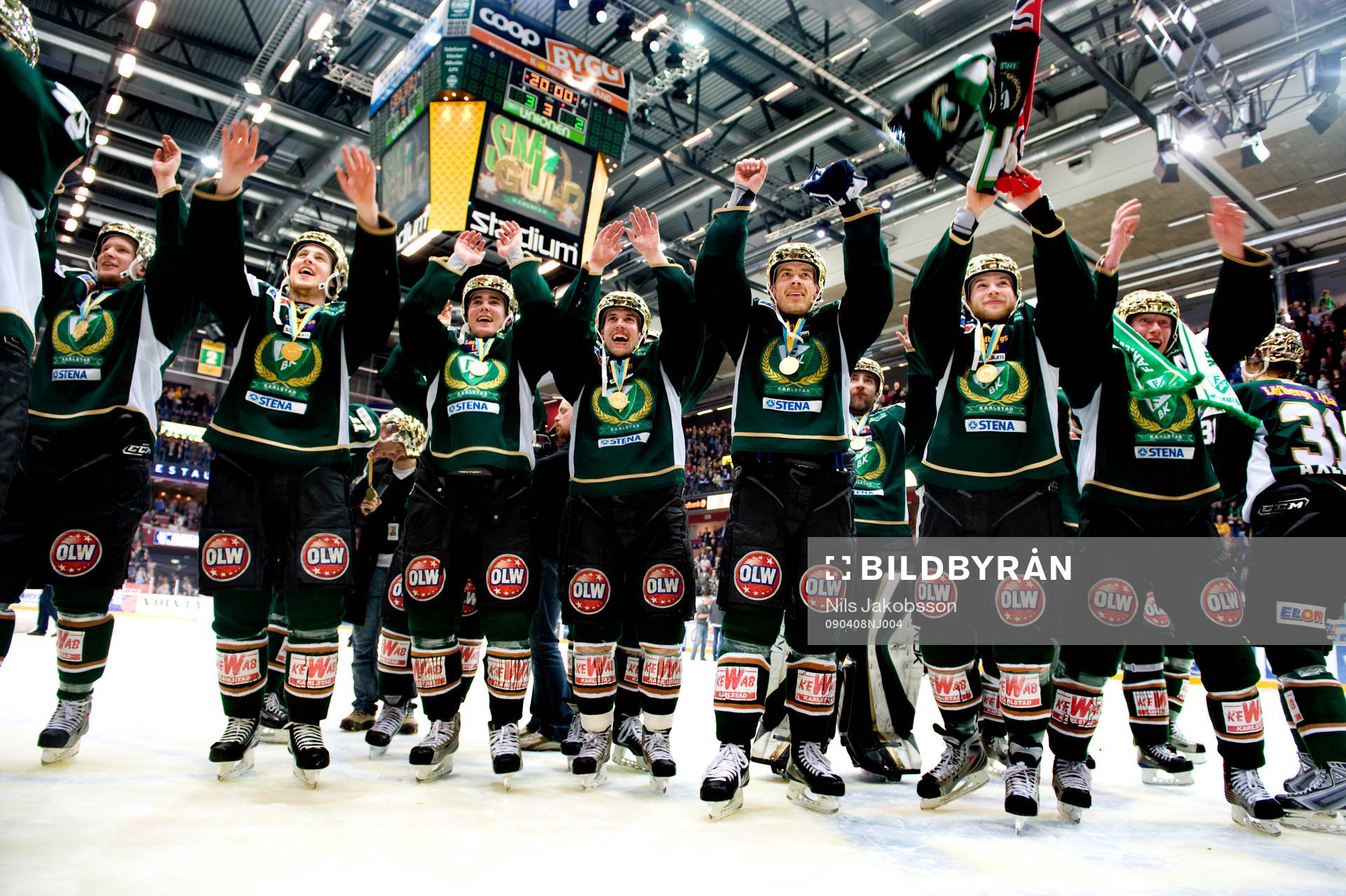 Färjestad, jubel. Svenska Mästare, SM-guld, guld