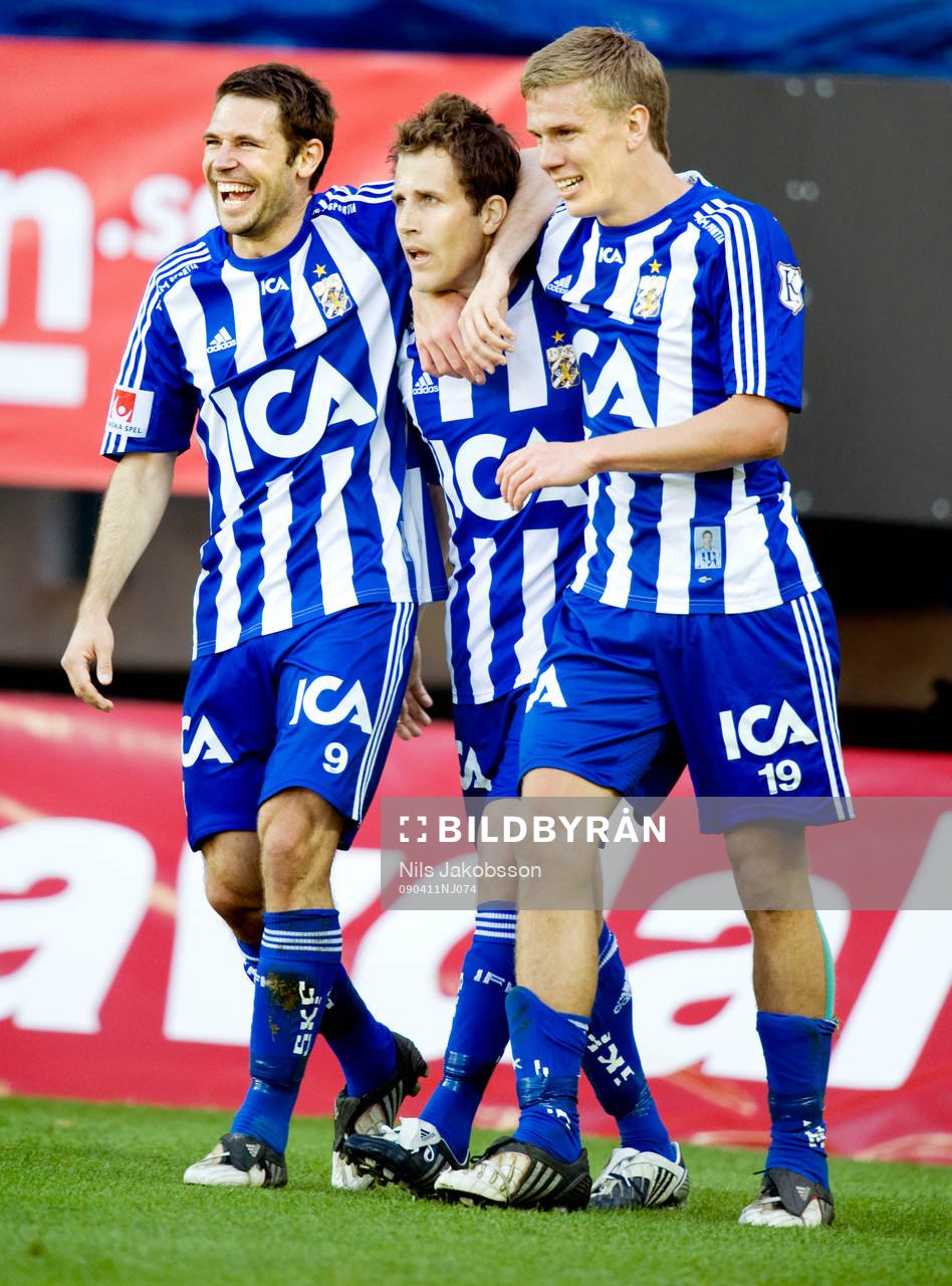Stefan Selakovic, Tobias Hysén, Pontus Wernbloom, jubel