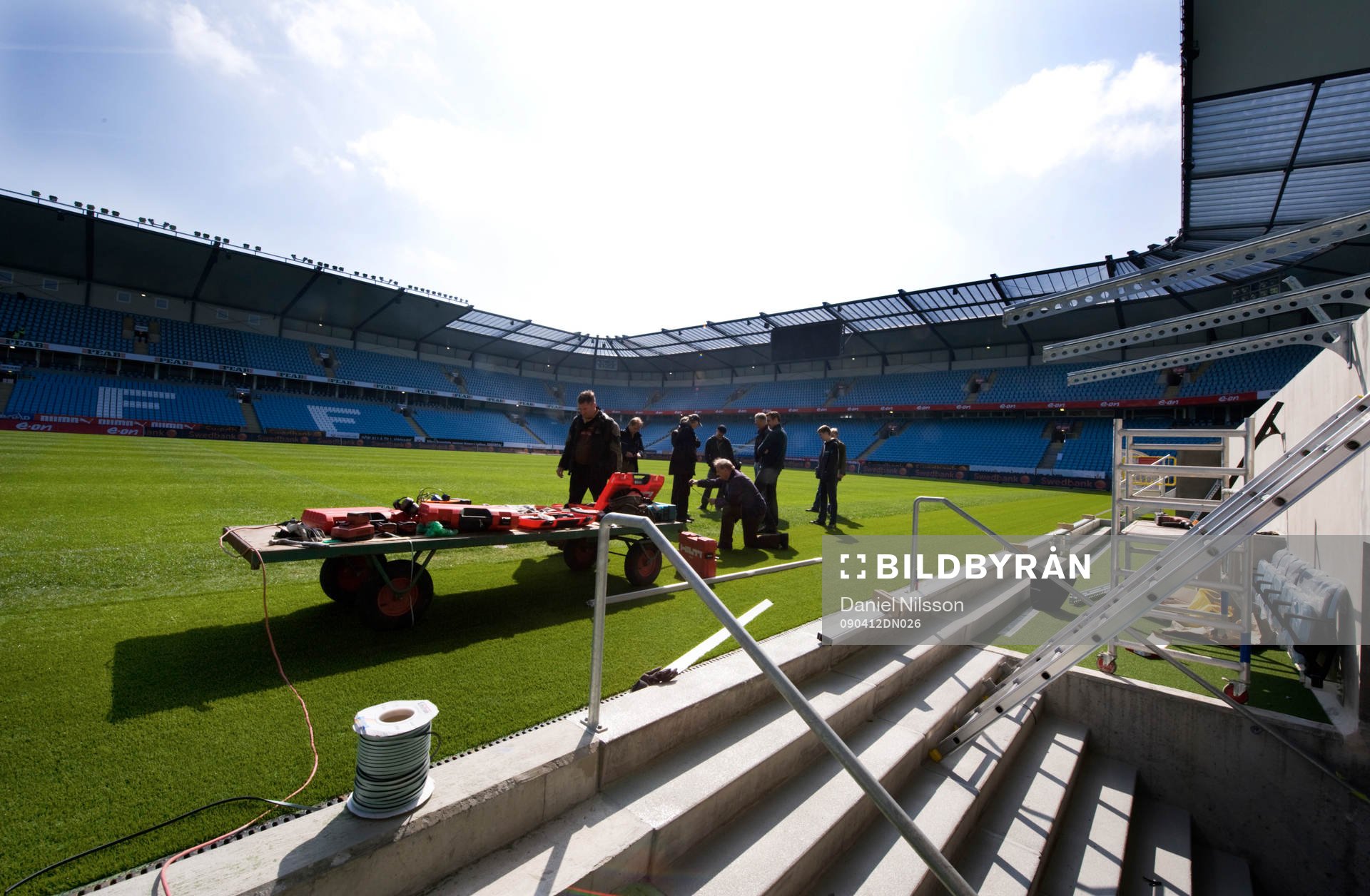Fotboll, Pressvisning på Swedbank Stadion, Arena.
