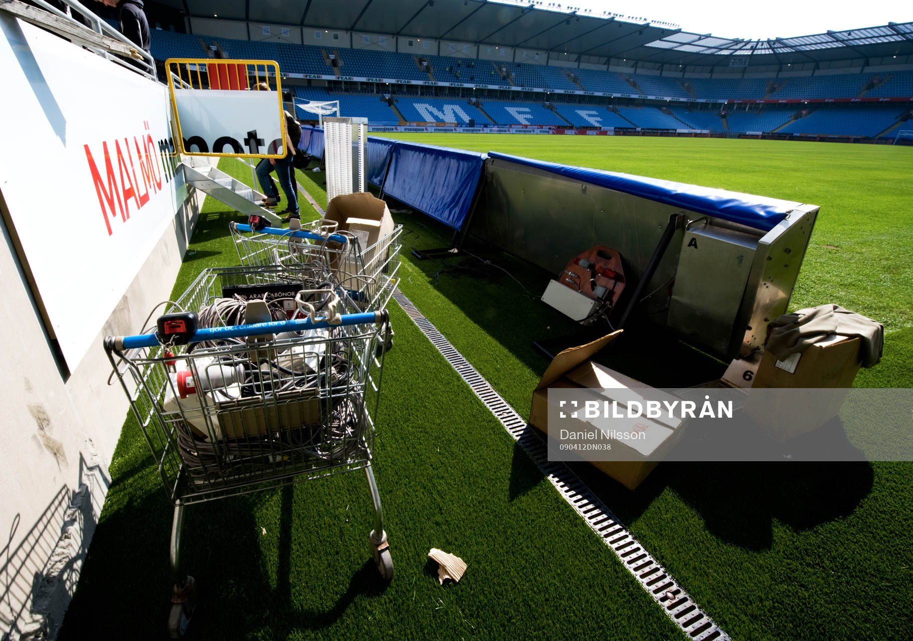 Fotboll, Pressvisning på Swedbank Stadion, Arena. Swedbank