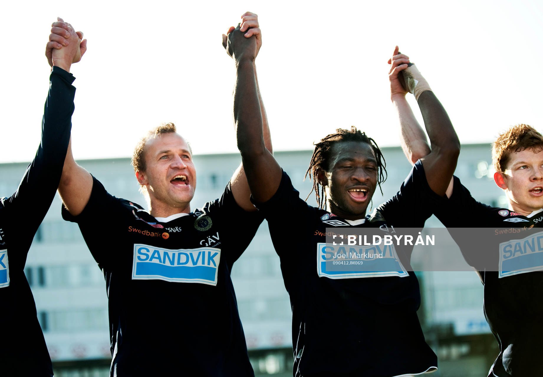 Hans Berggren, Amadou Jawo och Jonas Lantto, Gefle, tackar