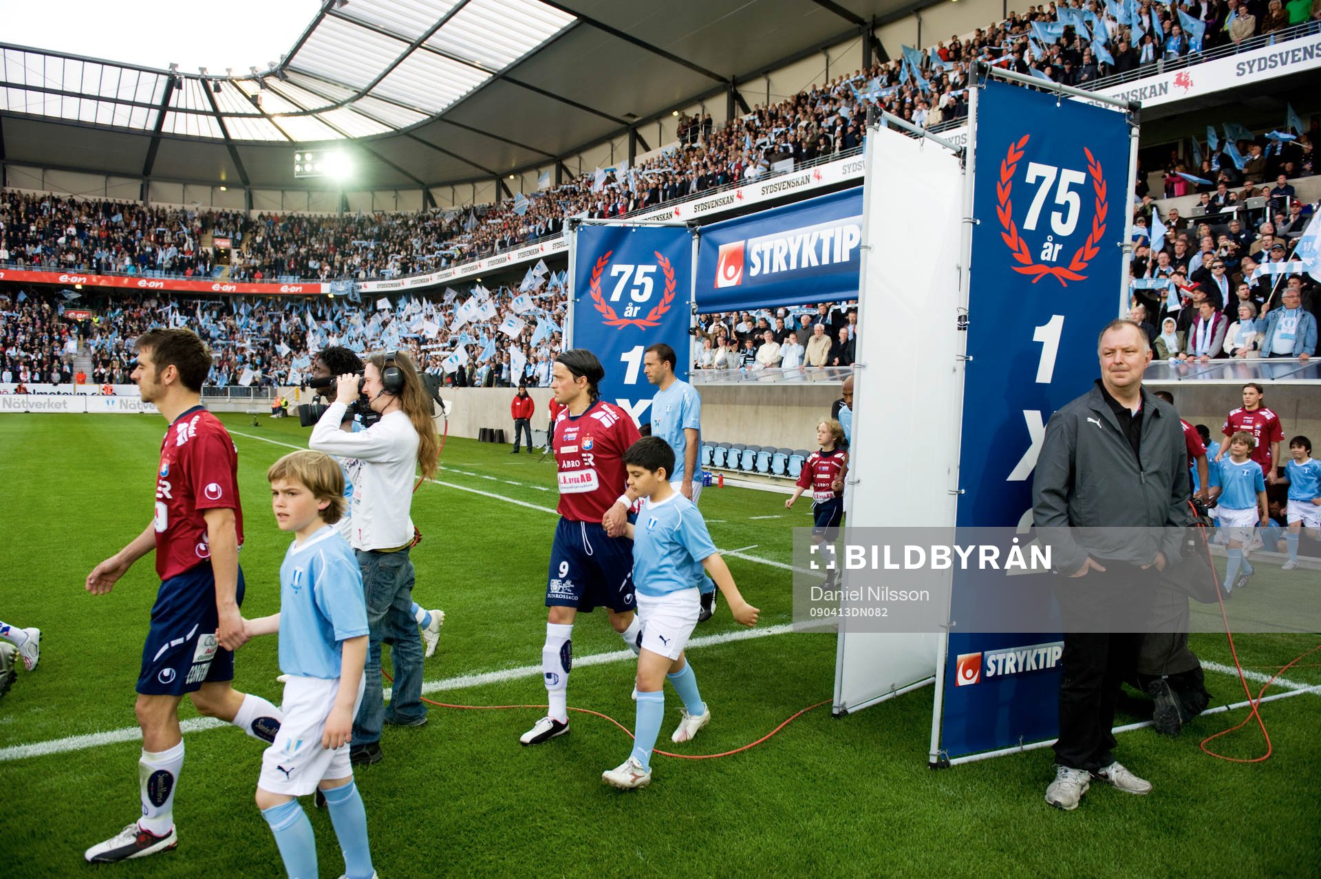 Spelarentré, inmarsch, Swedbank Stadion. Svenska Spel