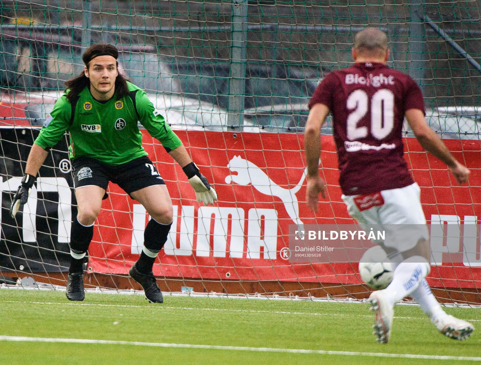Peter Karlsson, målvakt Landskrona, strax innan 2-1 målet