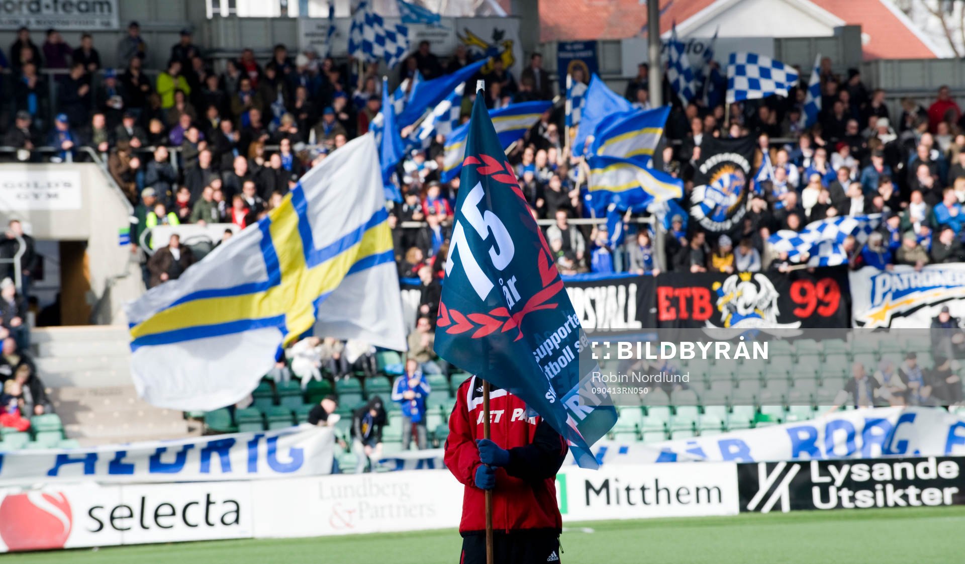 Stryktipset 75år. Svenska Spel, flagga