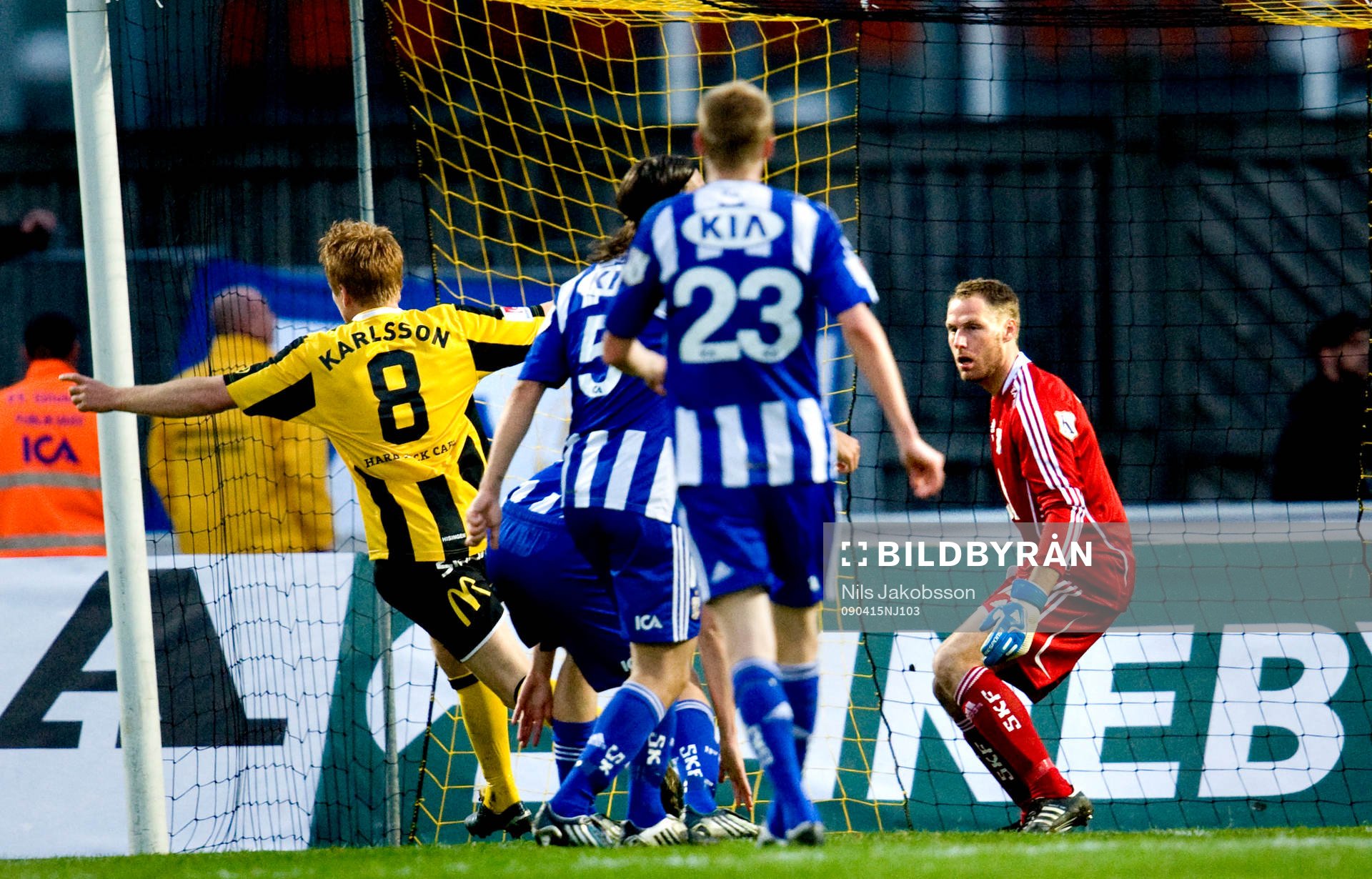 Josef Karlsson, Häcken jubel, Kim Christensen, målvakt,