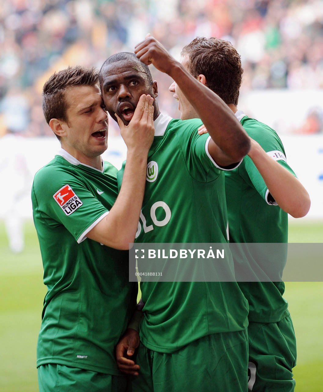 Edin Dzeko och Grafite, Wolfsburg, glädje och jubel över