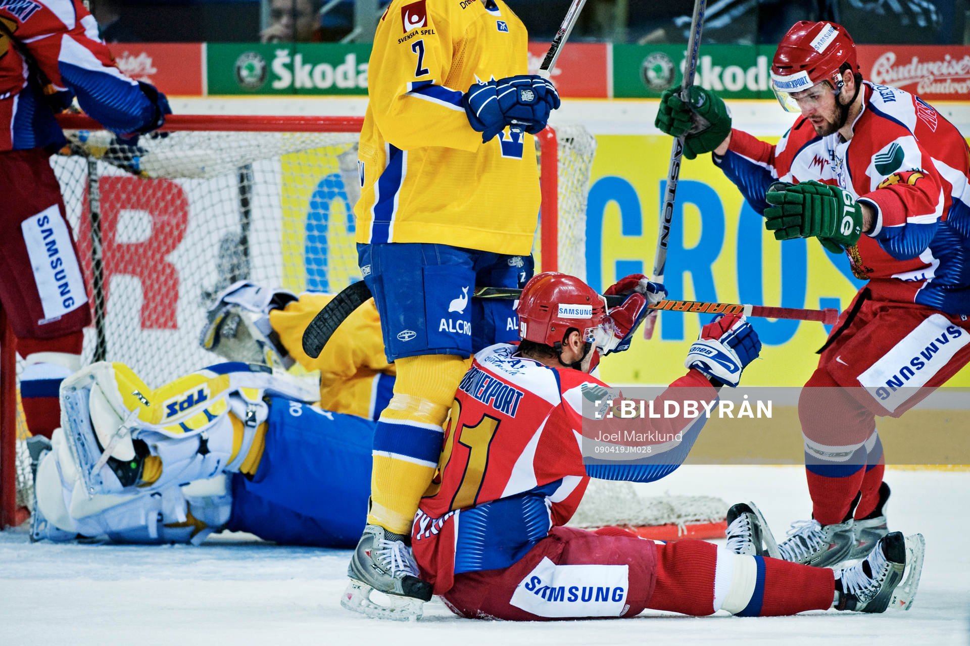 Oleg Saprykin och Alexander Radulov, Ryssland, jubel